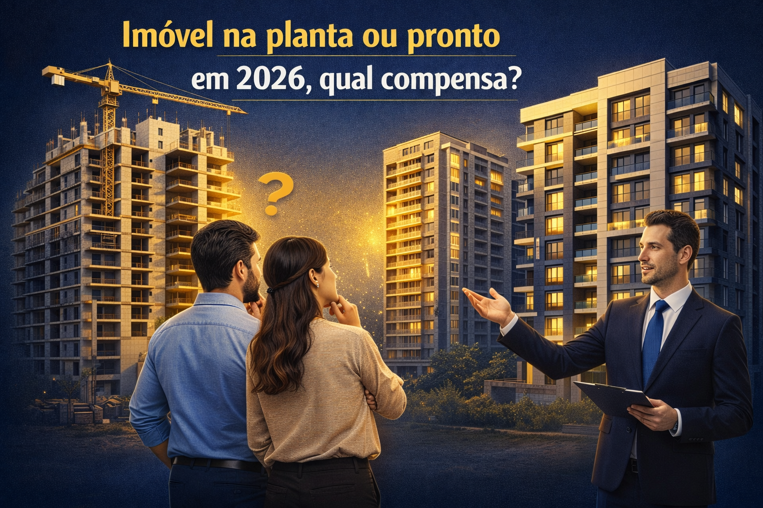 Imóvel na planta ou pronto em 2026? Compare preço, valorização, riscos e descubra qual opção compensa mais para morar ou investir.